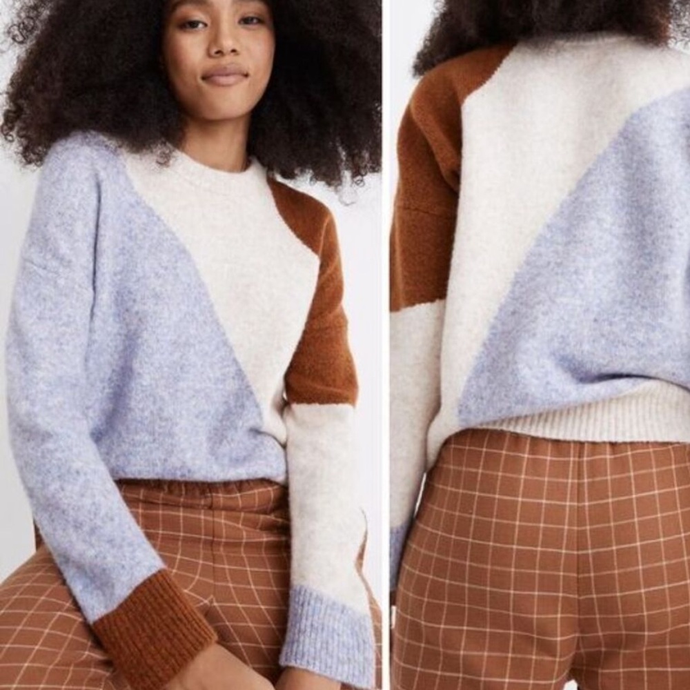 Madewell Cedarbrook Pullover Sweater Colorblock XL